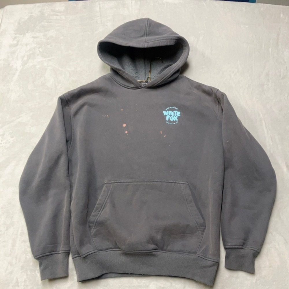White Fox Oversized Hoodie Size XS/S Made With Love Puff Print Pullover READ